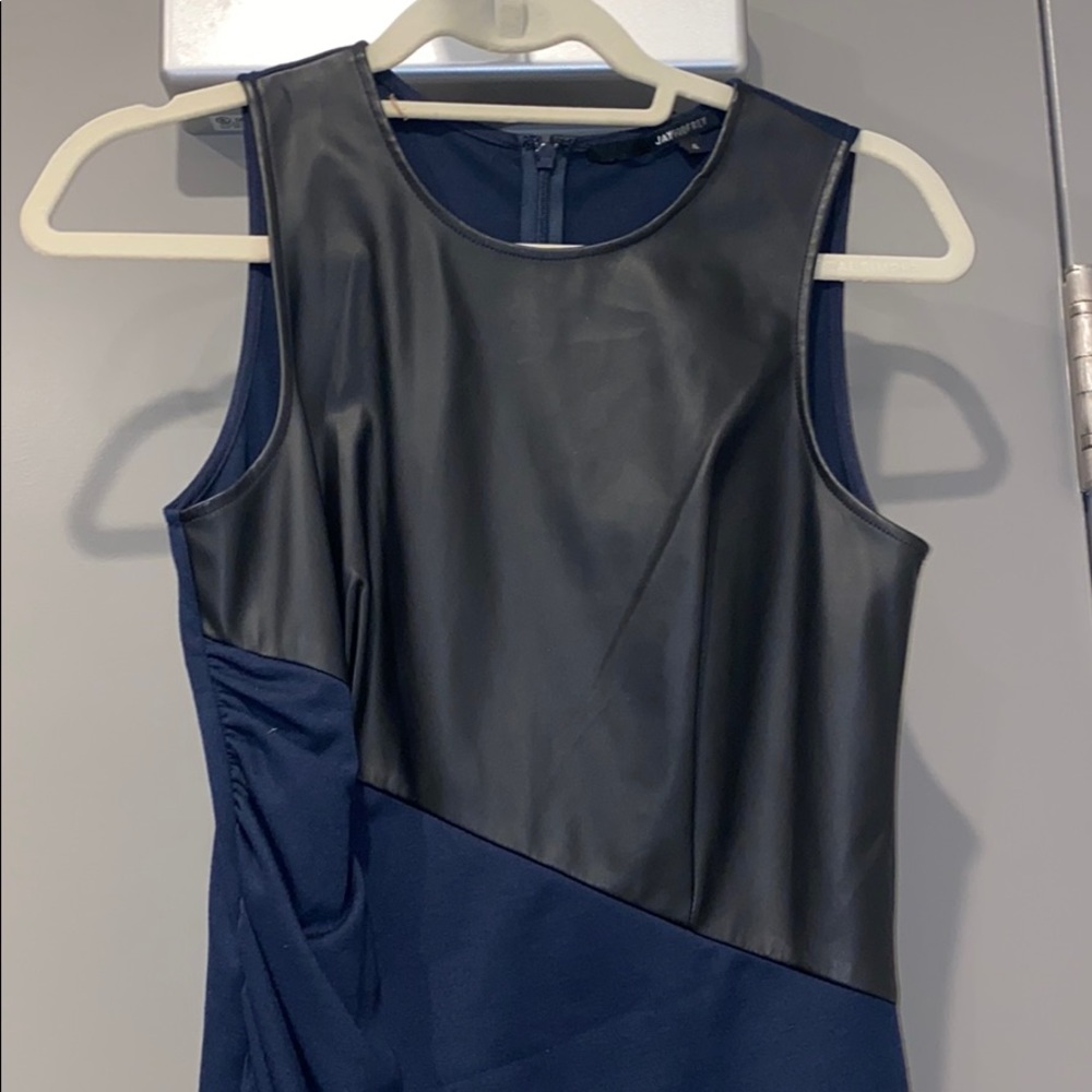 Jay Godfrey size 4 navy and leather dress
